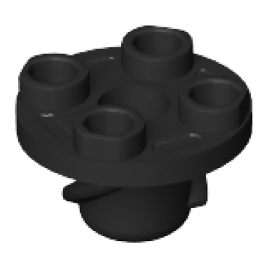 black plate round 2 x 2 thin with rotation stem and screw