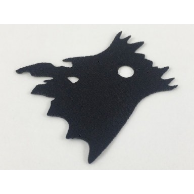 black minifigure cape cloth tattered and scalloped with collar - spongy stretchable fabric