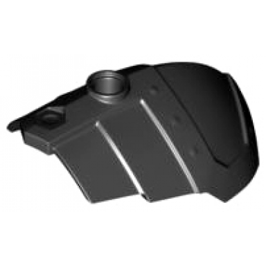 black large figure armor shoulder with smooth layered plates and pin hole