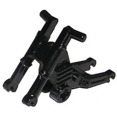black motorcycle chassis short fairing mounts and foot pegs