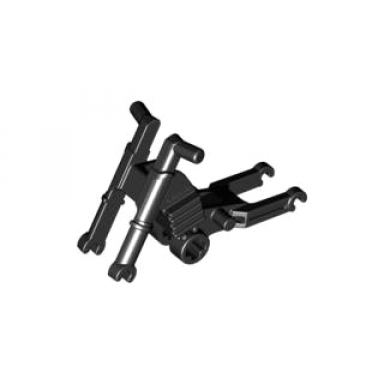 black motorcycle chassis long fairing mounts and foot pegs