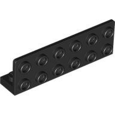 black bracket 1 x 6 - 2 x 6 inverted with 1 x 4 cutout