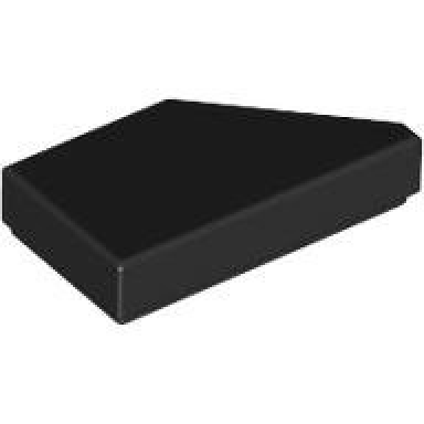 black tile modified 1 x 2 wedge left