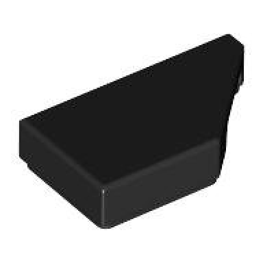 black tile modified 1 x 2 wedge right