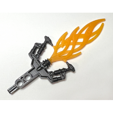black bionicle weapon hordika blazer claw with molded trans-orange flexible flame pattern
