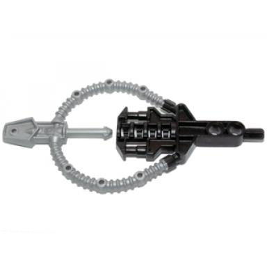 black bionicle weapon hordika beast summoner with molded pearl light gray flexible end pattern