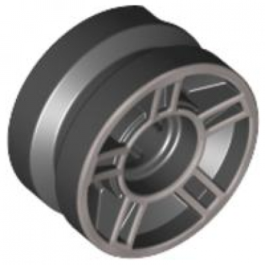 black wheel 11mm d x 6mm with 5 spokes