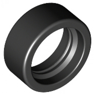 black tire 14mm d x 6mm solid smooth
