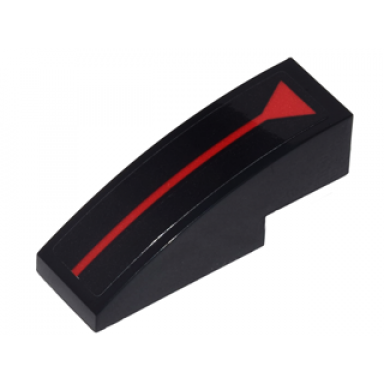 black slope curved 3 x 1 with red line and triangle pattern sticker - sets 70905 70907 70917