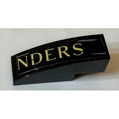 black slope curved 3 x 1 with nders pattern sticker - set 75978