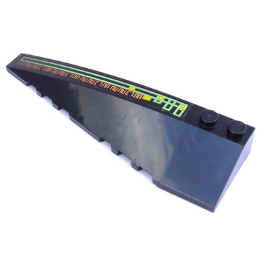 black wedge 10 x 3 left with light bars and alien characters pattern sticker - set 7693