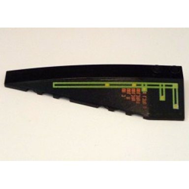 black wedge 10 x 3 left with light bars and alien characters pattern sticker - set 7691 7692