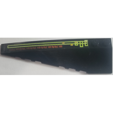 black wedge 10 x 3 left with light bars and alien characters pattern on top sticker - set 7691