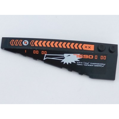 black wedge 10 x 3 left with orange chevrons cpt-kid thorogood and white eagle head pattern stickers - set 7690