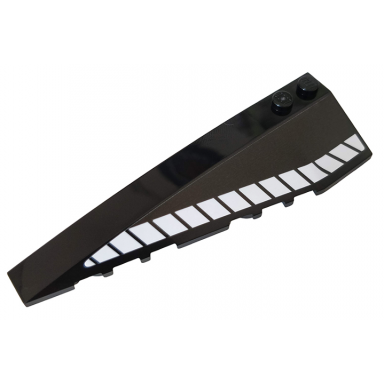 black wedge 10 x 3 left with white stripes pattern sticker - set 76100