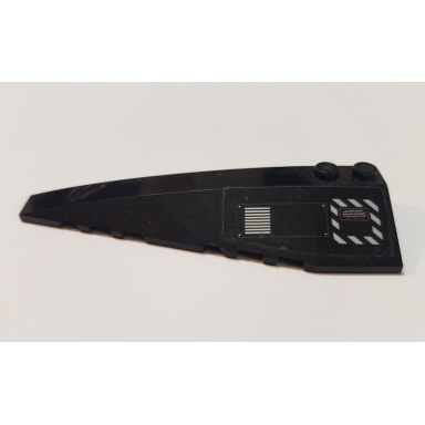 black wedge 10 x 3 left with silver vents pattern sticker - set 70908