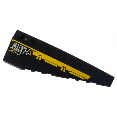 black wedge 10 x 3 right with yellow bar and silver 8107 pattern sticker - set 8107