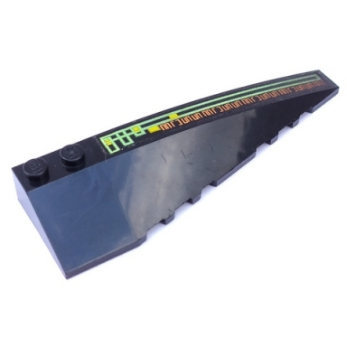 black wedge 10 x 3 right with light bars and alien characters pattern sticker - set 7693