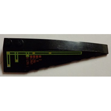 black wedge 10 x 3 right with light bars and alien characters pattern sticker - sets 7691 7692