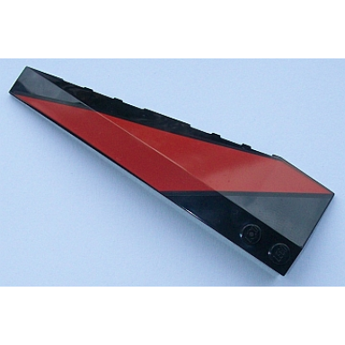 black wedge 10 x 3 right with red stripe pattern