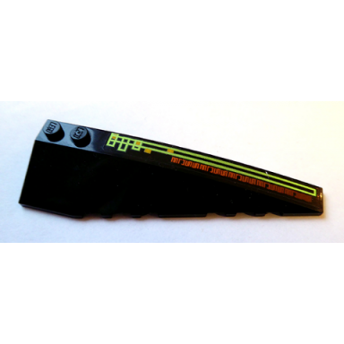black wedge 10 x 3 right with light bars and alien characters pattern on top sticker - set 7691