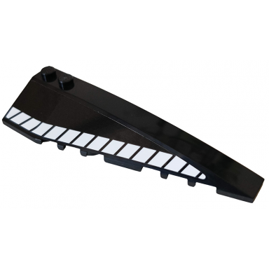 black wedge 10 x 3 right with white stripes pattern sticker - set 76100