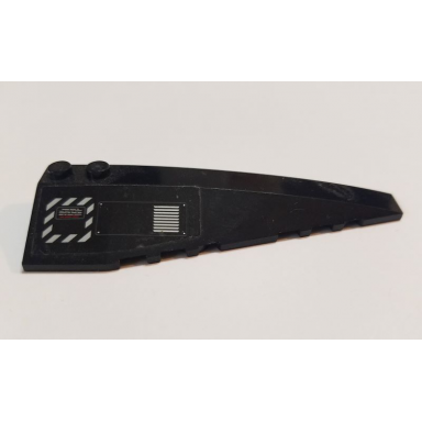 black wedge 10 x 3 right with silver vents pattern sticker - set 70908