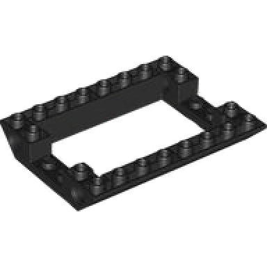 black slope inverted 45 6 x 8 double with open middle and 4 pin holes