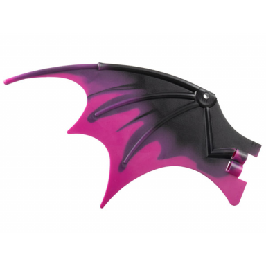 black dragon wing 19 x 11 with marbled magenta trailing edge pattern