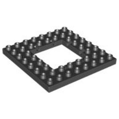 black duplo plate 8 x 8 with trap door opening