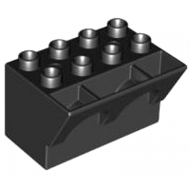 black duplo brick 3 x 4 x 2 with arched parapet