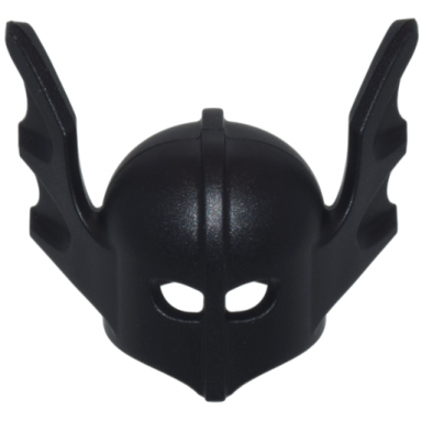 black minifigure headgear helmet with bat wings rounded top angled wings