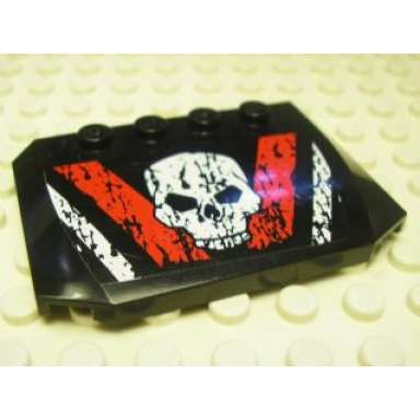black wedge 4 x 6 x 2 3 triple curved with skull pattern sticker - set 8140