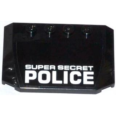 black wedge 4 x 6 x 2 3 triple curved with white super secret police pattern sticker - set 70808