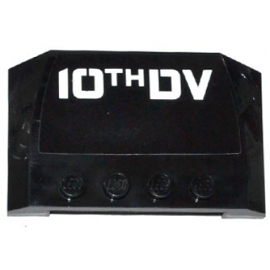 black wedge 4 x 6 x 2 3 triple curved with white 10th dv pattern sticker - set 70815