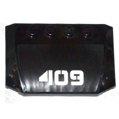black wedge 4 x 6 x 2 3 triple curved with white 409 pattern sticker - set 70815