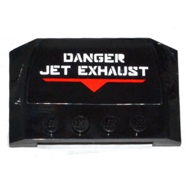 black wedge 4 x 6 x 2 3 triple curved with white danger jet exhaust over red trim pattern sticker - set 70815