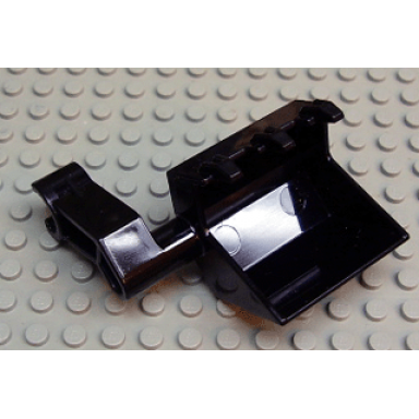 black duplo excavator bucket 2 x 2 x 2 with three teeth and angled arm with clip