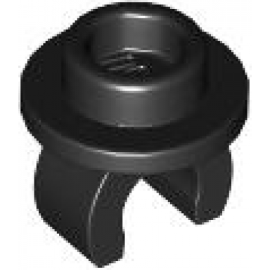 black plate round 1 x 1 with clip on bottom