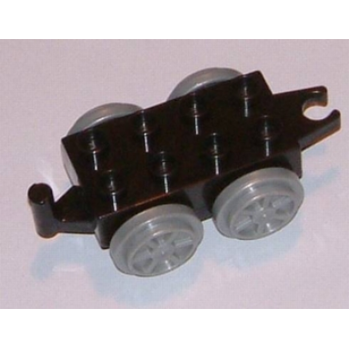 black duplo train base 2 x 4 with light bluish gray wheels