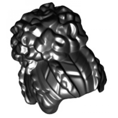 black minifigure hair female coiled with large high bun