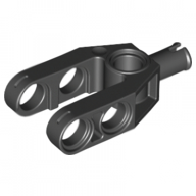 black technic liftarm modified fork 2 x 4 with pin
