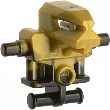 black torso head mechanical exo-force robot with marbled pearl gold pattern