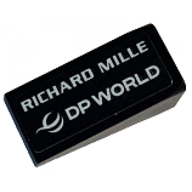 black slope 18 2 x 1 x 2 3 with white richard mille and dp world logo pattern model left side sticker - set 76919