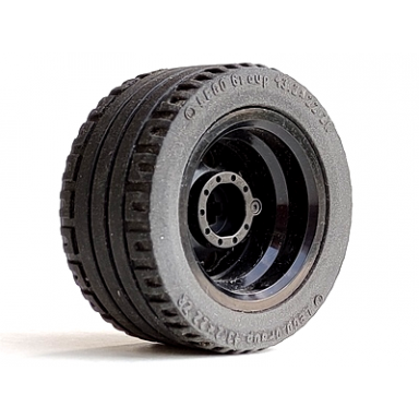black wheel 30.4mm d x 20mm with no pin holes with black tire 43.2 x 22 zr 54087 44309