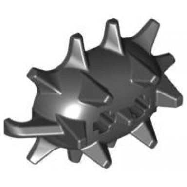 black large figure weapon spiked ball half with 2 axle holes