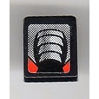 black slope 30 1 x 1 x 2 3 with silver and red air intake pattern sticker - set 8899