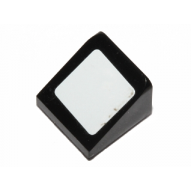 black slope 30 1 x 1 x 2 3 with white square pattern sticker - set 30195