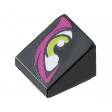 black slope 30 1 x 1 x 2 3 with lime eye with magenta eye shadow pattern