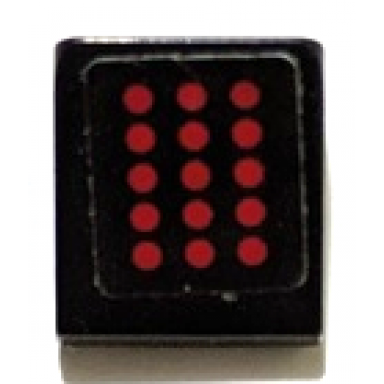 black slope 30 1 x 1 x 2 3 with 15 red dots pattern sticker - set 42162